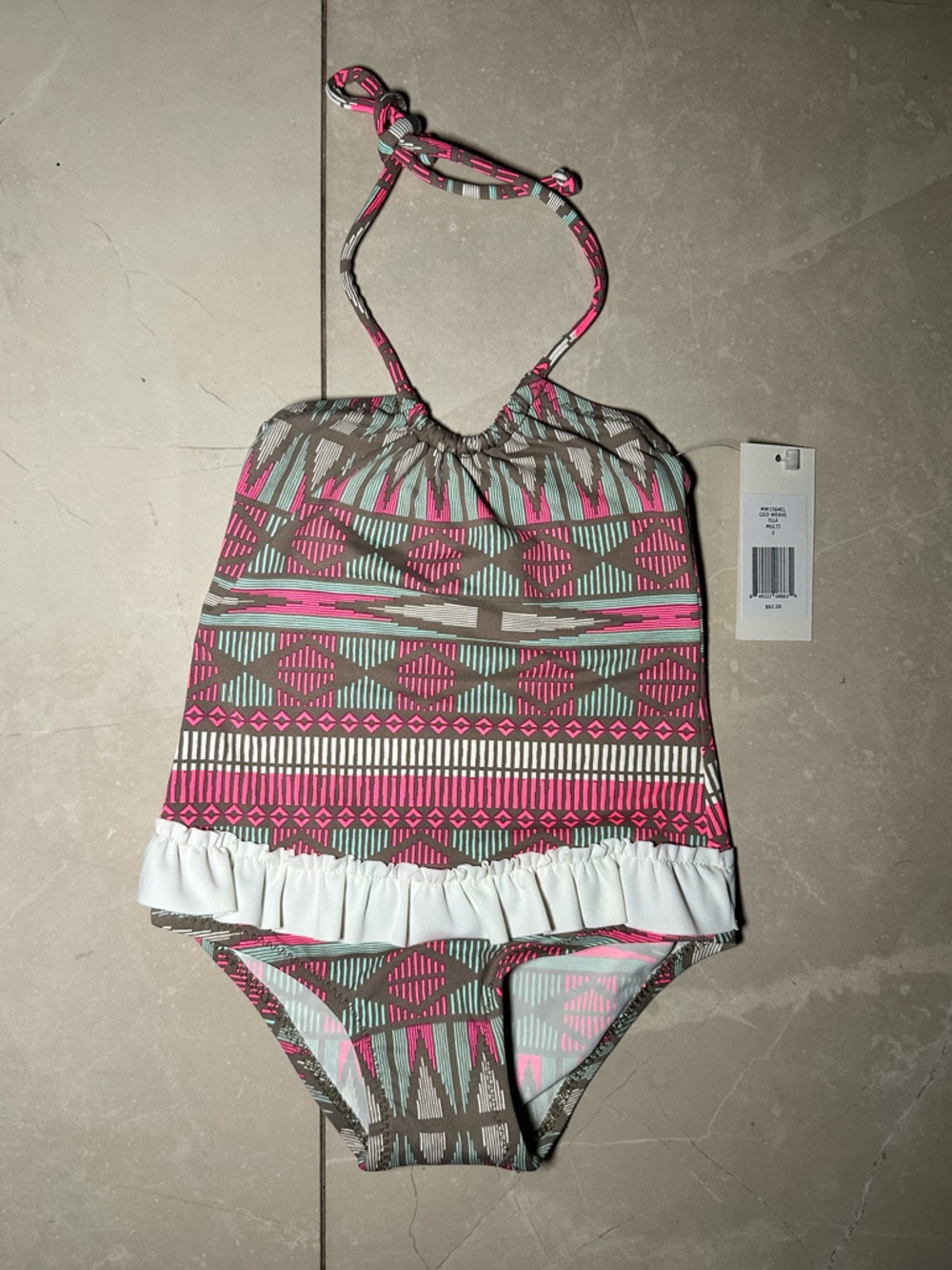 Kids Eberjey Geo Weave Ella One Piece Swim Suit Size2